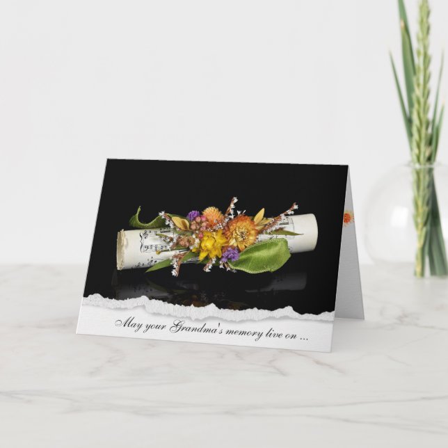 Musik für den Verlust des Oma-Beileids Karte (Vorderseite)