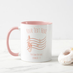 Musik. Geigenschlüssel und Anmerkung A: Vorlage fü Tasse
