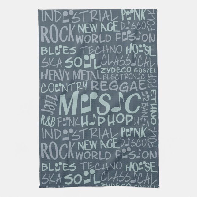 Musik Genres Word Collage Handtuch (Vertikal)
