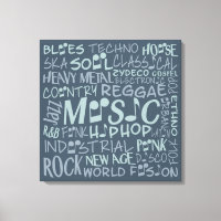 Musik Genres Word Collage Leinwanddruck