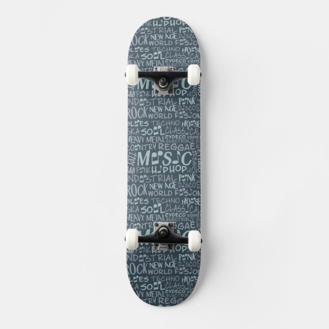 Musik Genres Word Collage Skateboards (Vorderseite)
