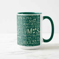 Musik Genres Word Collage Tasse