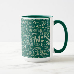Musik Genres Word Collage Tasse