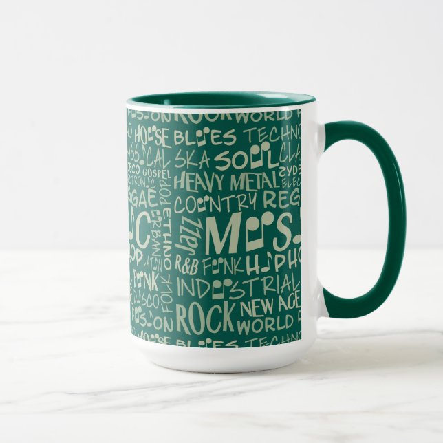 Musik Genres Word Collage Tasse (Rechts)