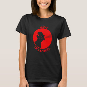 Musik Gesprochen Vinyl Record Singer Red T-Shirt