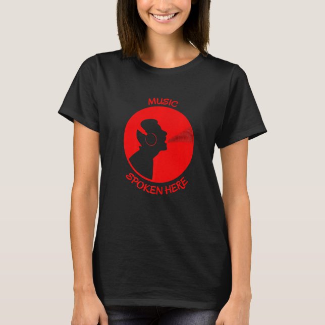 Musik Gesprochen Vinyl Record Singer Red T-Shirt (Vorderseite)