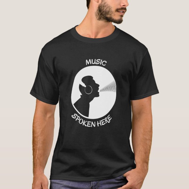Musik Gesprochen Vinyl Record Singer White T-Shirt (Vorderseite)