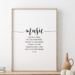 Musik gibt dem Universum ein Soul, Plato Zitat Poster