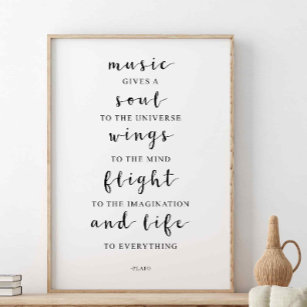 Musik gibt dem Universum ein Soul, Plato Zitat Poster