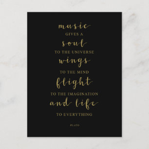 Musik gibt dem Universum eine Seele, Plato Zitat Postkarte