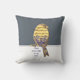 Musik gibt Flügel für mein Soul Musiknote Bird Zit Kissen