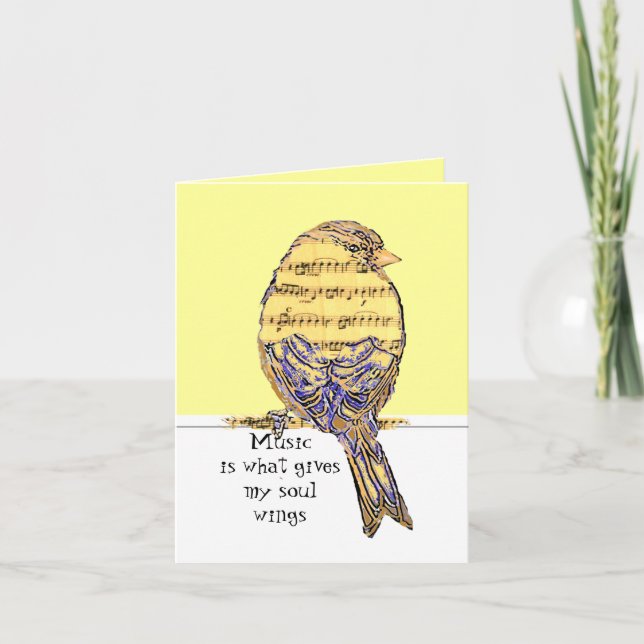 Musik gibt meinem Soul Flügel mit Bird Karte (Vorderseite)