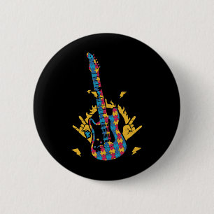 Musik Gitarre Autismus Aufklärung Tag Monat farben Button