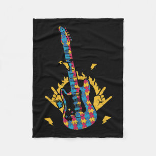 Musik Gitarre Autismus Aufklärung Tag Monat farben Fleecedecke