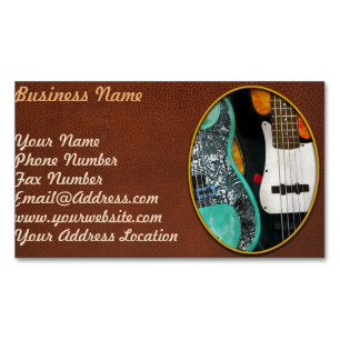 Musik - Gitarre - Rock on Typ Magnetische Visitenkarte