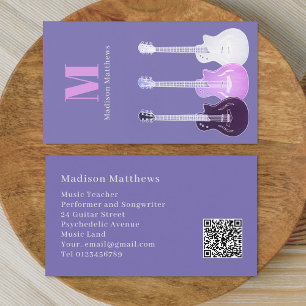 Musik Gitarrenlehrer Benutzerdefinierter QR-Code L Visitenkarte