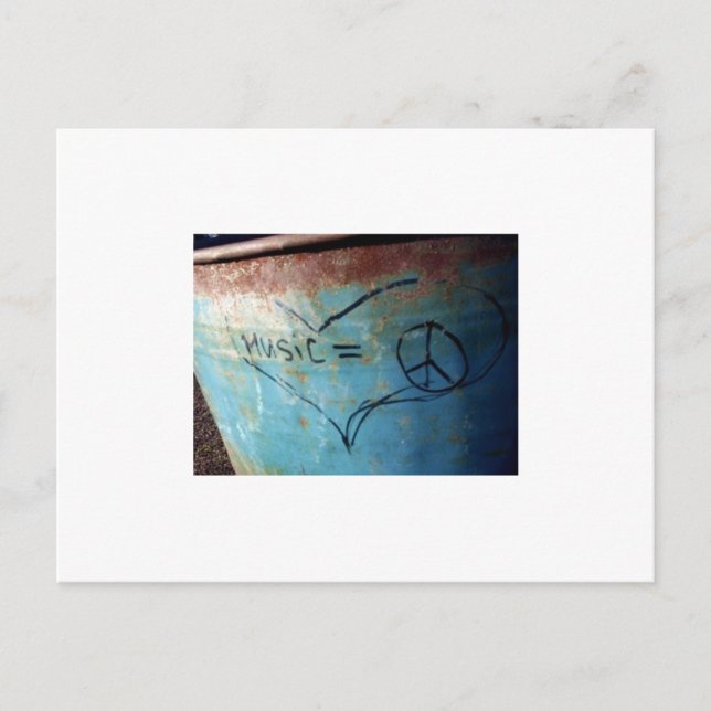Musik gleicht Frieden Postkarte (Vorderseite)