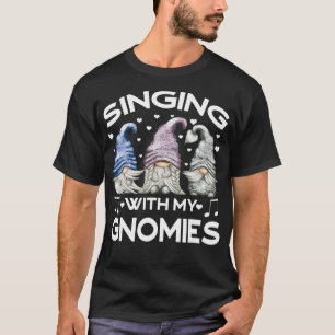 Musik-Gnom Im Cuten Karaoke-Outfit Singt Mit M T-Shirt