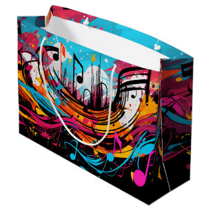 Musik Graffiti Urban Street Große Geschenktüte