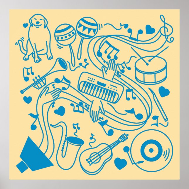 Musik-Hands - ASL-Design Poster (Vorne)