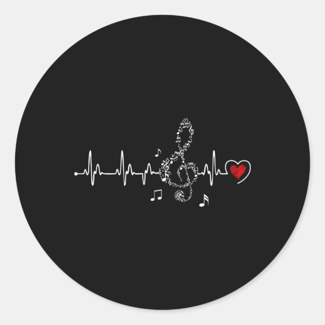 Musik-Hebeat Runder Aufkleber (Vorderseite)