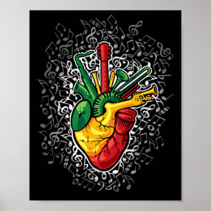Musik Herz Black History Month Farben Männer Fraue Poster