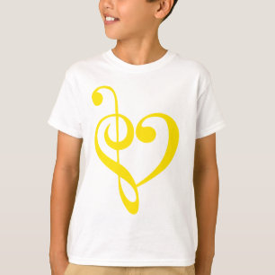 Musik-Herz-Gelb T-Shirt