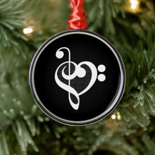 Musik Herz - Ich liebe Musik Ornament Aus Metall