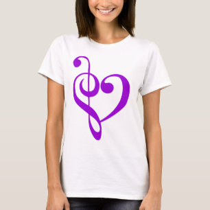 Musik-Herz lila T-Shirt