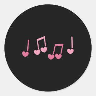 Musik Herz Musik Note Lustiger Musiker Kinder Mädc Runder Aufkleber