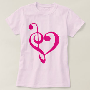 Musik-Herz-Rosa T-Shirt
