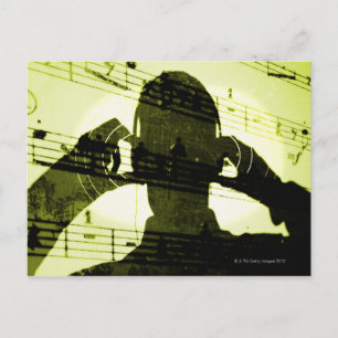Musik hören postkarte