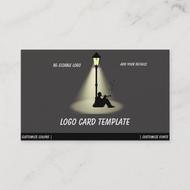 Musik-Horn-Musiker-Logo Visitenkarte (Vorderseite)