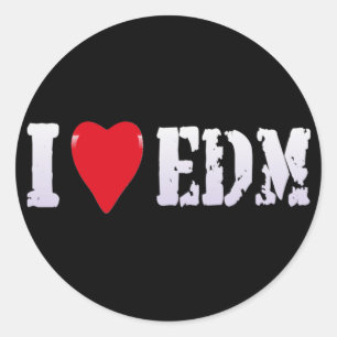 MUSIK - ICH LIEBE EDM RUNDER AUFKLEBER