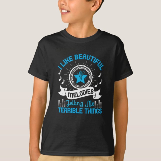 Musik - ich mag schöne Melodien T-Shirt (Vorderseite)