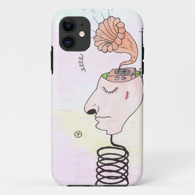 "Musik im Kopf" Postkarte Case-Mate iPhone Hülle (Rückseite)
