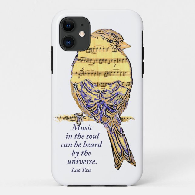 Musik im Soul Quote & Musiknote Bird Case-Mate iPhone Hülle (Rückseite)