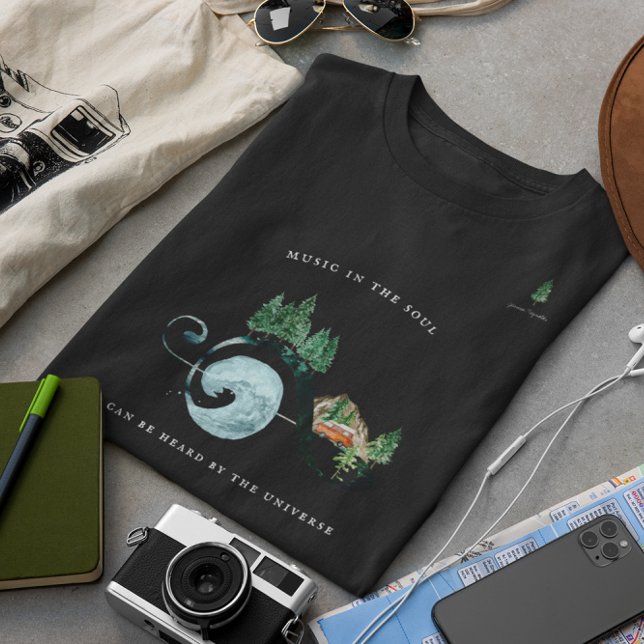 Musik im Soul | Rustikale Wasserfarbenmonogramm Tri-Blend Shirt (Von Creator hochgeladen)