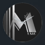Musik im tollen Kunst-Deko-Silber Große Wanduhr<br><div class="desc">Der Kunst-Deko und der Aufstieg in der Popularität von Jazz traten ungefähr zur gleichen Zeit auf. Jazz und Nachtclubs wurden häufig in der Art verziert,  und sie ist eine natürliche Paarung für die musikalische,  Deko-ähnliche Uhr. Personifizieren Sie sie jedoch Sie Wunsch,  oder löschen Sie den Placeholdertext,  wenn Sie wünschen.</div>