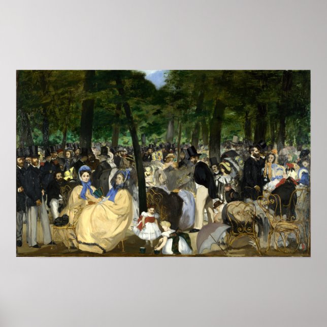 Musik im Tuileries Garden - Edouard Manet Poster (Vorne)