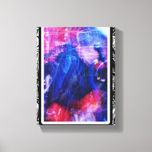 Musik in Bewegung Blau Lila Phrame Kunst Leinwanddruck