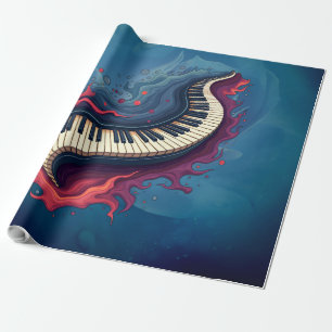 Musik in Bewegung, das gebogene Klavier. Geschenkpapier
