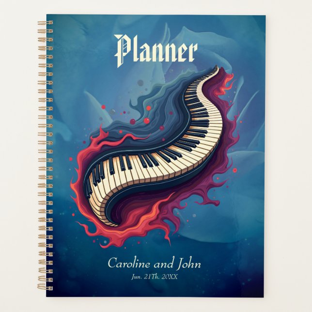 Musik in Bewegung, das gebogene Klavier.  Planer (Vorderseite)