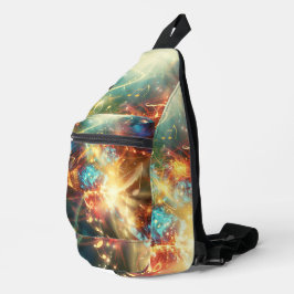 Musik in der digitalen Kunst des Chaos Crossbody Bag