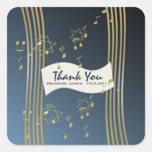 Musik in der Luft Quadratischer Aufkleber