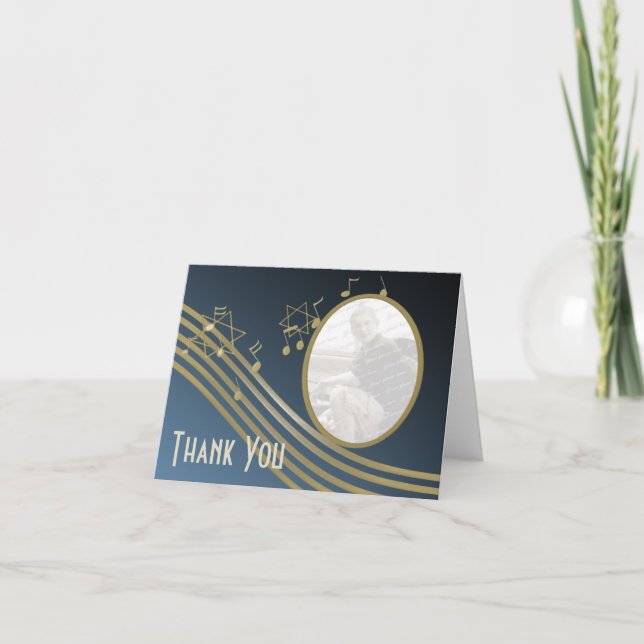 Musik in der Luft Vielen Dank Hinweis Dankeskarte (Vorderseite)