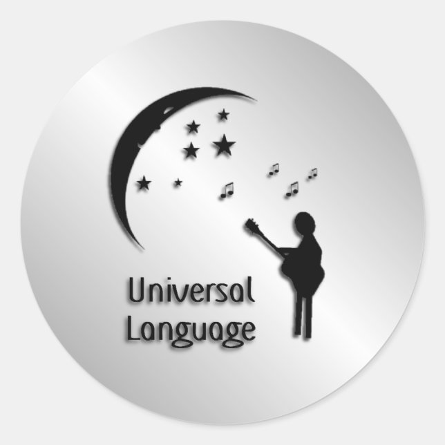 Musik in der Universellen Sprache Runder Aufkleber (Vorderseite)