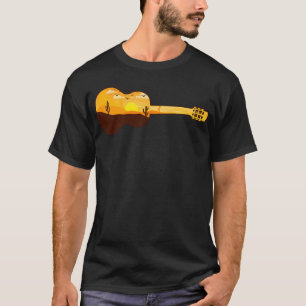 Musik in die Natur Sonnenuntergang Kakteen Landsch T-Shirt