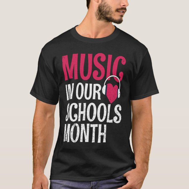 Musik in unserem Schulmonat-März-Instrument T-Shirt (Vorderseite)