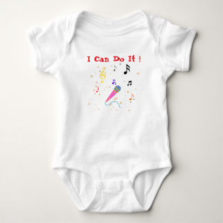 Musik-inspiriertes Baby-Body | Ich kann es Mikrofo Baby Strampler